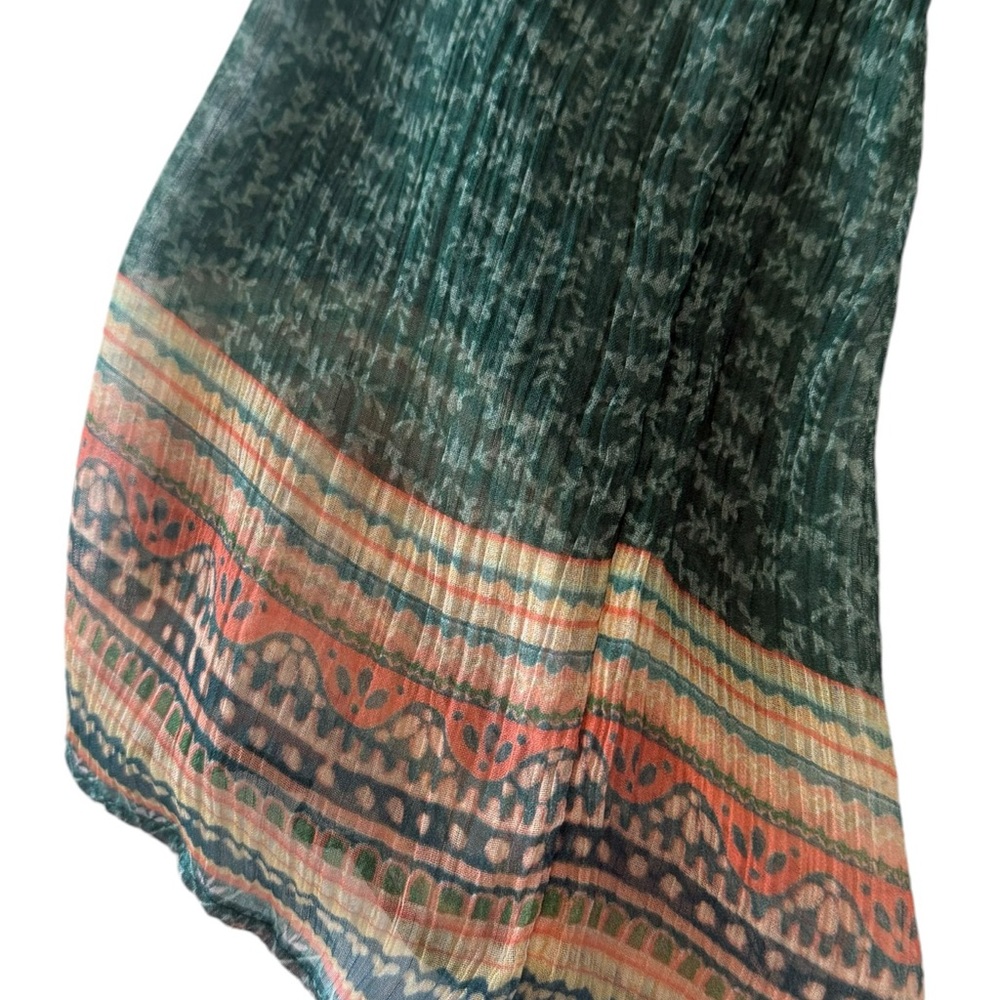 Soft Surroundings Women’s Sz S Emerald Shira Peasant Top Sheer Embroidered - Picture 7 of 10